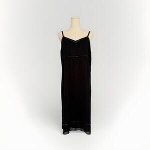 Express VTG 90s Pencil Dress 11 M Black Y2K Whimsigoth Fairy Beaded Babydoll USA